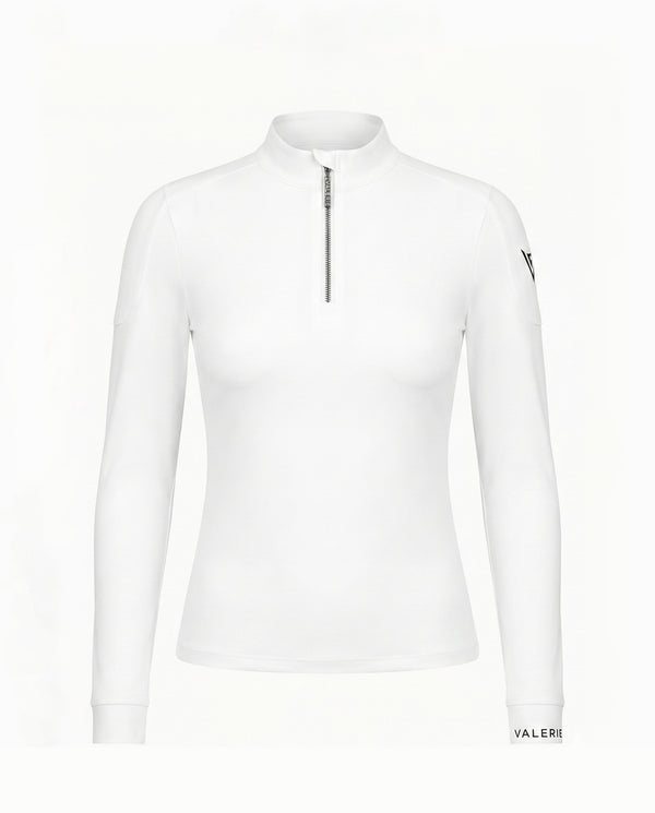 Zip-Up Turtleneck with Logo “Rhythm” — fabric close-up
