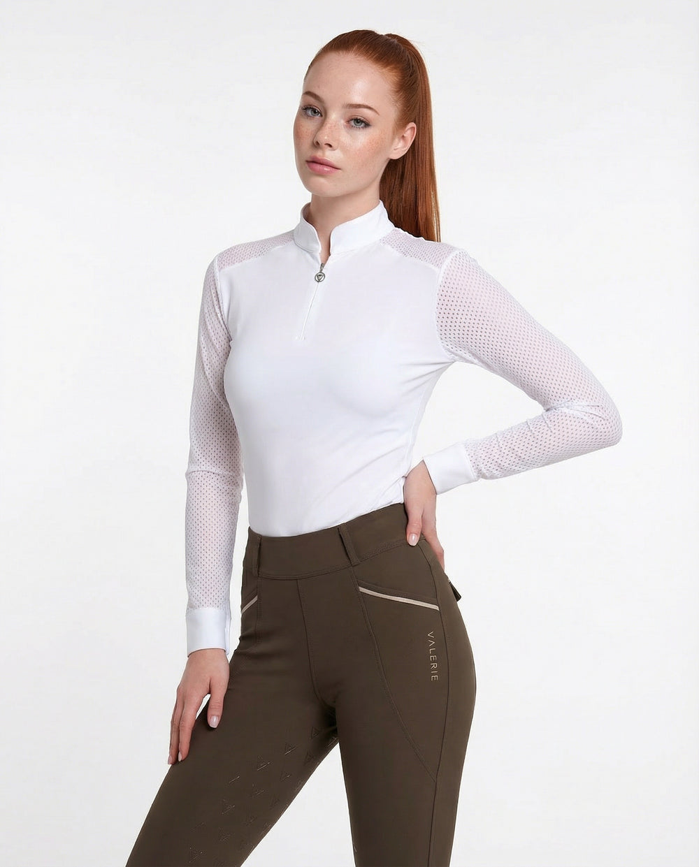 Women's Perforated Competition Show Shirt “Serenity”
