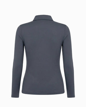 Zip-Up Turtleneck with Logo “Breath” — styling