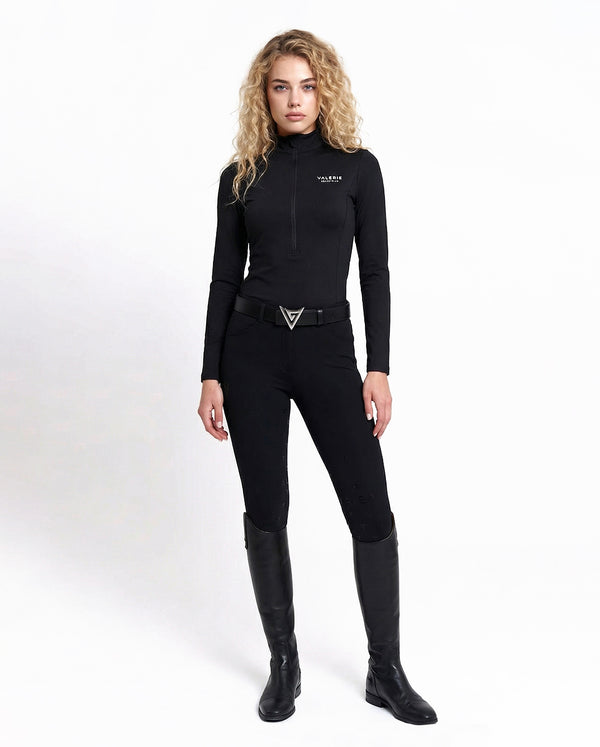 Perforated Zip-Up Turtleneck with Logo “Response”