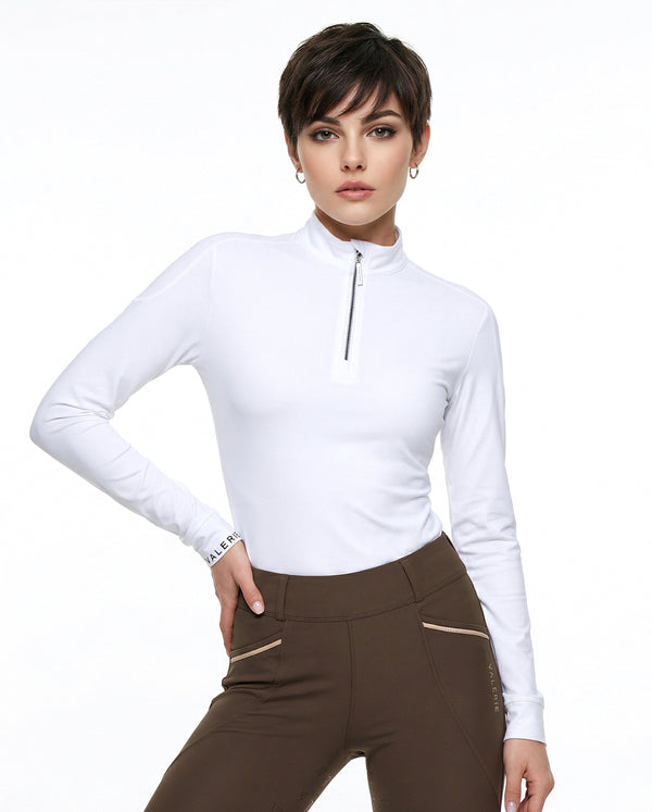 Zip-Up Turtleneck with Logo “Rhythm” — back view