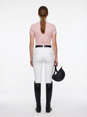 Pink competition show shirt, back — Valerie Equestrian