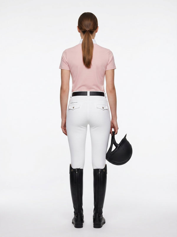 Pink competition show shirt, back — Valerie Equestrian