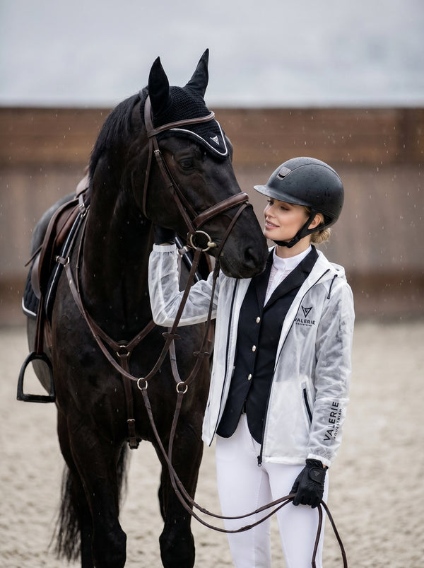 Transparent rain jacket, lifestyle — Valerie Equestrian