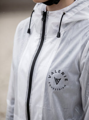Transparent rain jacket, lifestyle — Valerie Equestrian
