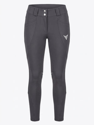 Graphite grey riding breeches, front product view — Valerie Equestrian Momentum